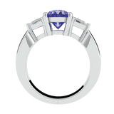 Ceylon Sapphire and Diamond Trilogy Engagement Ring (ARTCR004)