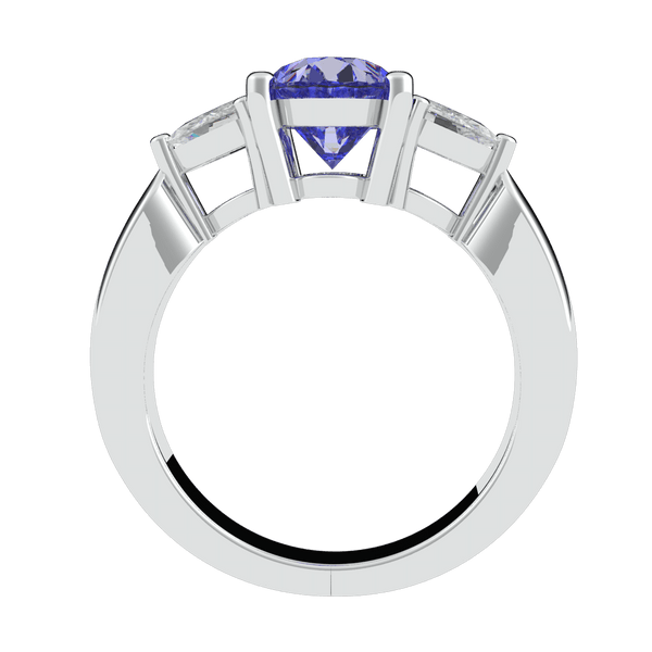 Ceylon Sapphire and Diamond Trilogy Engagement Ring (ARTCR004) - Artelia Jewellery