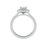 Pear Diamond Double Halo Engagement Ring (ARTDHR105) - Artelia Jewellery
