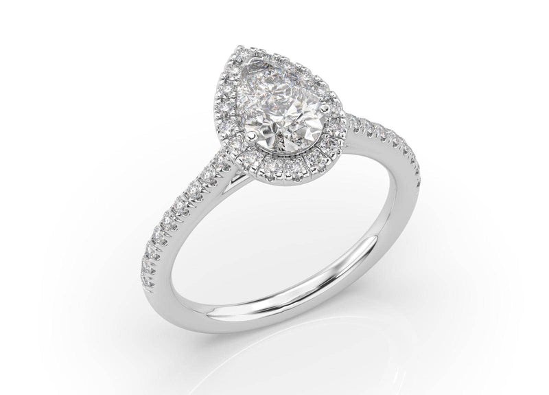 Pear Diamond Halo Engagement Ring (ARTHR039)