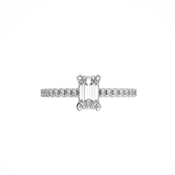 Emerald Cut Diamond Solitaire Engagement Ring (ARTSR106) - Artelia Jewellery