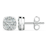 Cushion Diamond Cluster Earrings - Artelia Jewellery