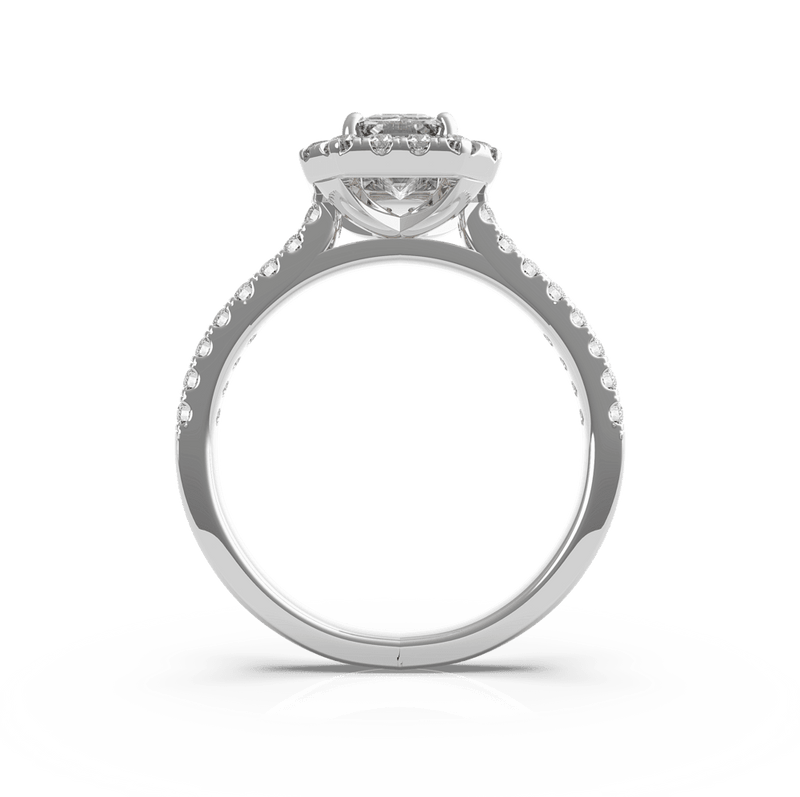 Artelia Signature Emerald Cut Diamond Halo Engagement Ring