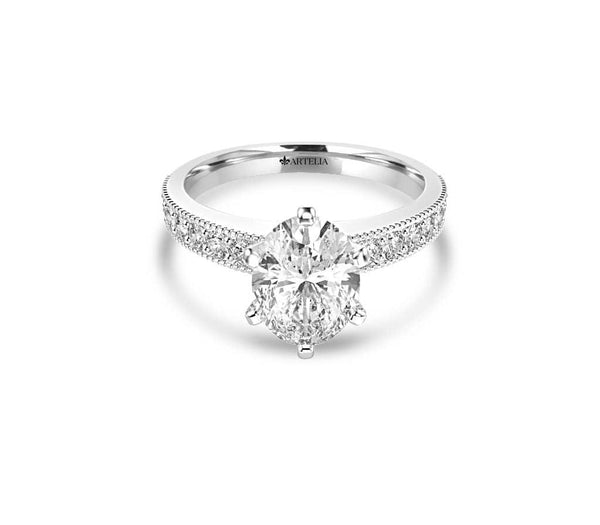 Oval Diamond Solitaire Engagement Ring (ARTSR051)