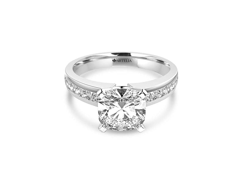Cushion Diamond Solitaire Engagement Ring (ARTSR056)