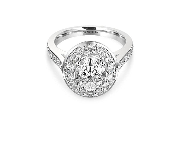 Oval Diamond Halo Engagement Ring (ARTHR058)