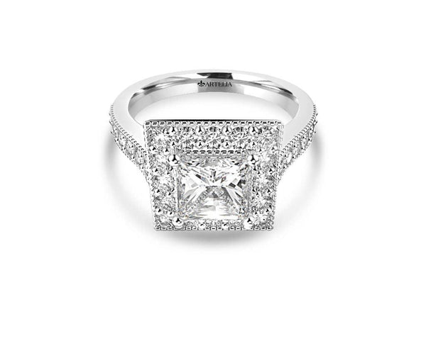Princess Diamond Halo Ring (ARTHR060)
