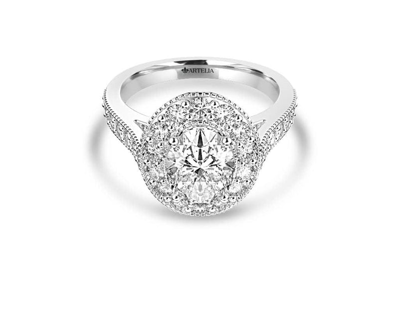 Oval Diamond Halo Engagement Ring (ARTHR061)