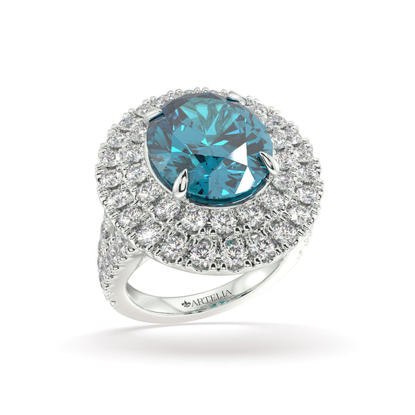 Ada Aquamarine and Diamond Engagement Ring