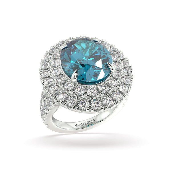 Ada Aquamarine and Diamond Engagement Ring - Artelia Jewellery