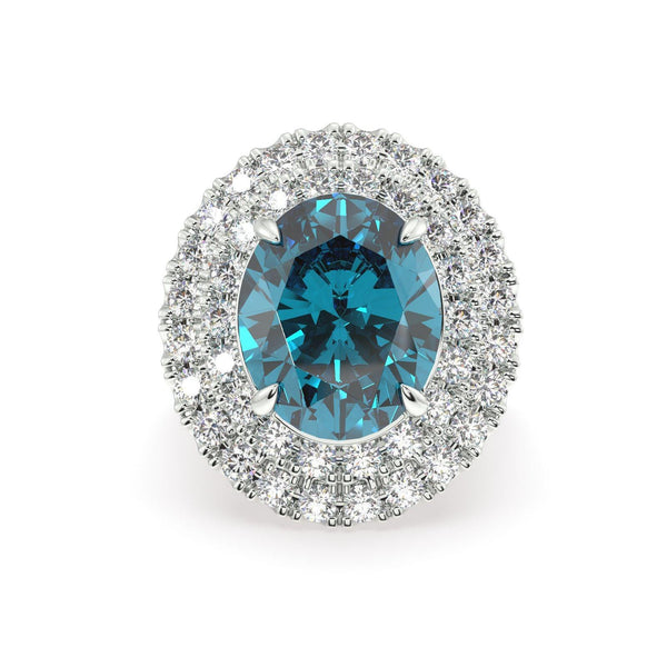 Ada Aquamarine and Diamond Engagement Ring - Artelia Jewellery