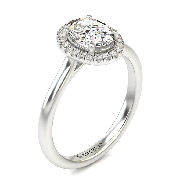 Amelia Oval Diamond Halo Engagement Ring - Artelia Jewellery