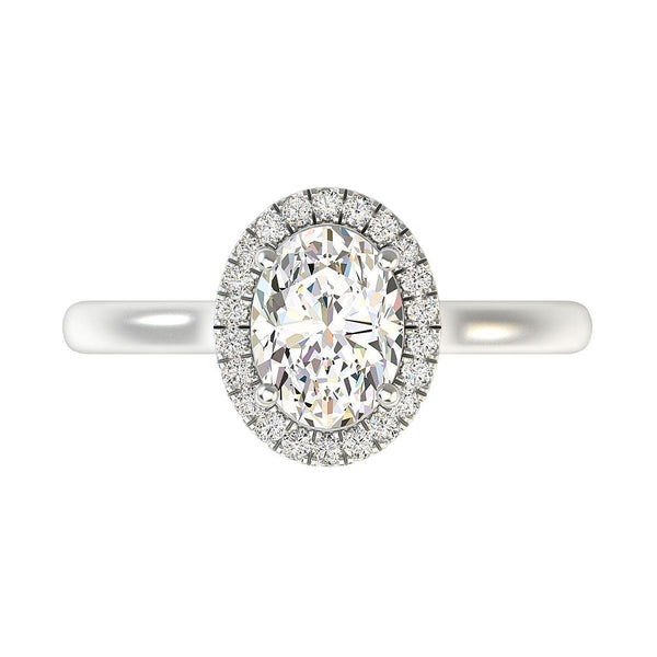 Amelia Oval Diamond Halo Engagement Ring - Artelia Jewellery