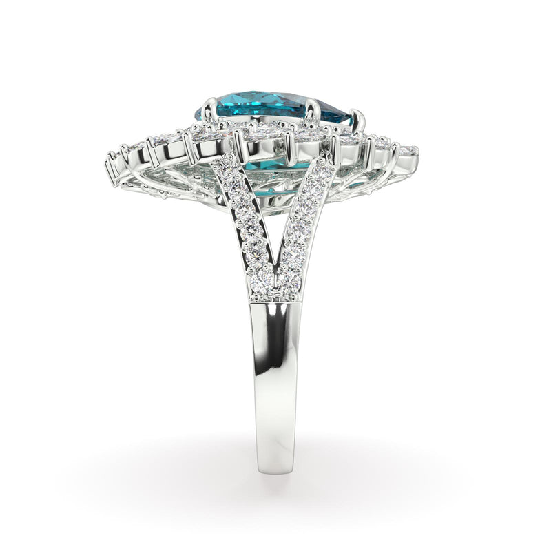 Athena Aquamarine and Diamond Ring