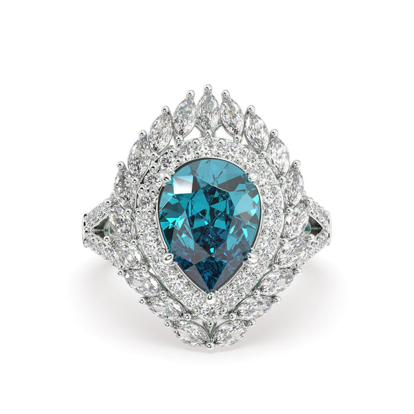 Athena Aquamarine and Diamond Ring - Artelia Jewellery
