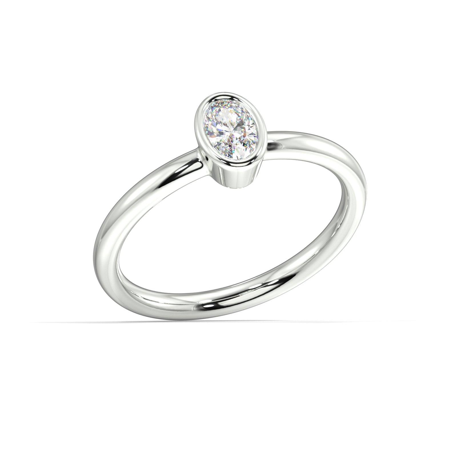 Avant Oval Diamond Bezel Set Diamond Ring Artelia