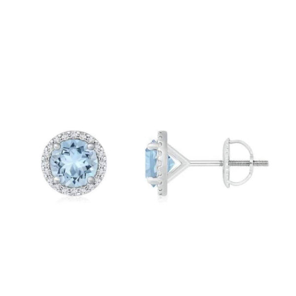 Bethany Aquamarine and Diamond Earrings - Artelia Jewellery