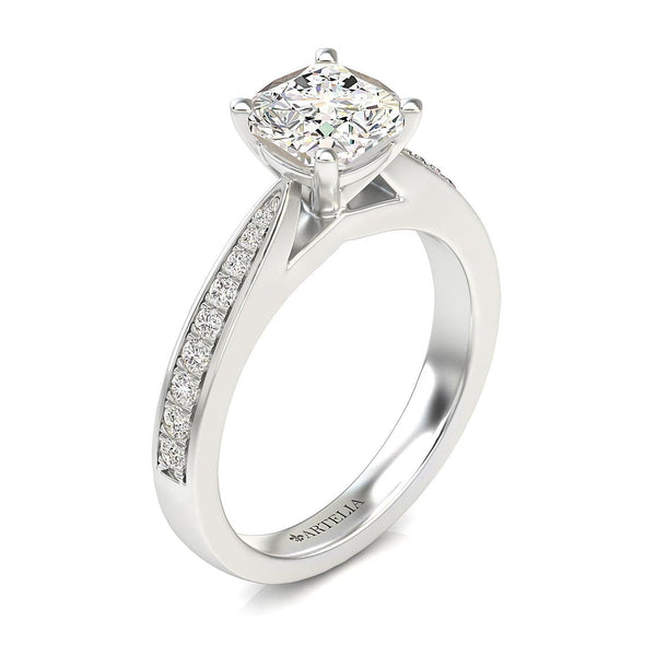 Brigitte Cushion Diamond Solitaire Ring