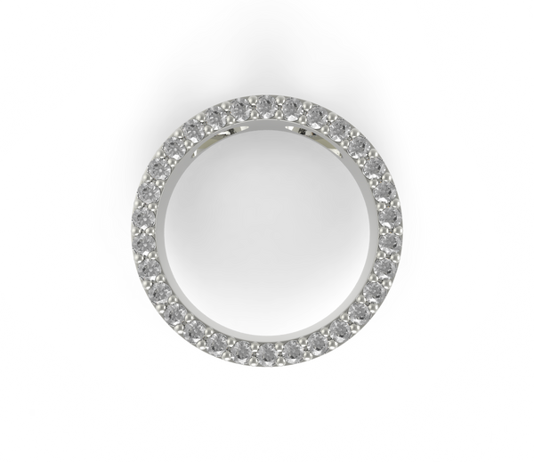 18K White Gold Diamond Circle Pendant