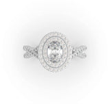 Oval Double Halo Engagement Ring Kristina - Artelia Jewellery