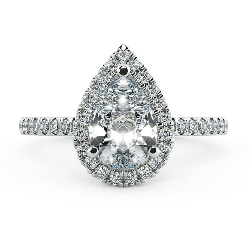 Cienna Pear Diamond Halo Engagement Ring