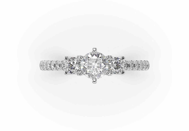 Classic Diamond Trilogy Engagement Ring (ART101)