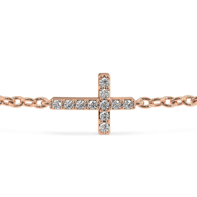 Diamond Cross Bracelet | 18K White Gold