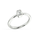 Avant Emerald Cut Diamond Bezel Set Diamond Ring - Artelia Jewellery