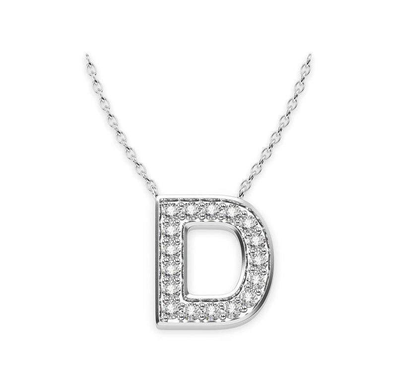 Diamond Initials Necklace D - Artelia Jewellery