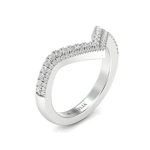 Double Diamond V Ring - Artelia Jewellery