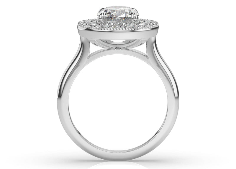 Oval Diamond Halo Engagement Ring (ARTHR048)