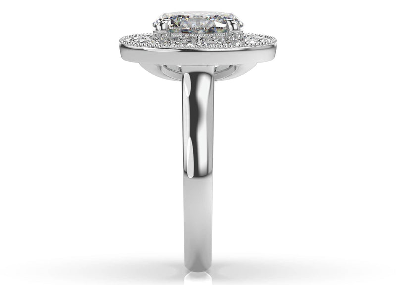 Oval Diamond Halo Engagement Ring (ARTHR048)