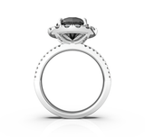 Round Black Diamond Solitaire Engagement Ring (ARTBHR03)