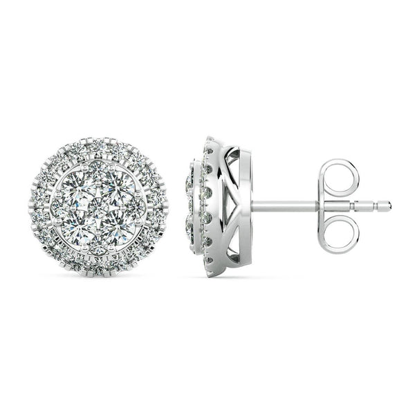 Halo sales diamond earrings