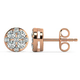 Round Diamond Cluster Earrings - Artelia Jewellery