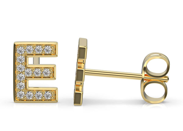 Initials Diamond Earring E - Artelia Jewellery