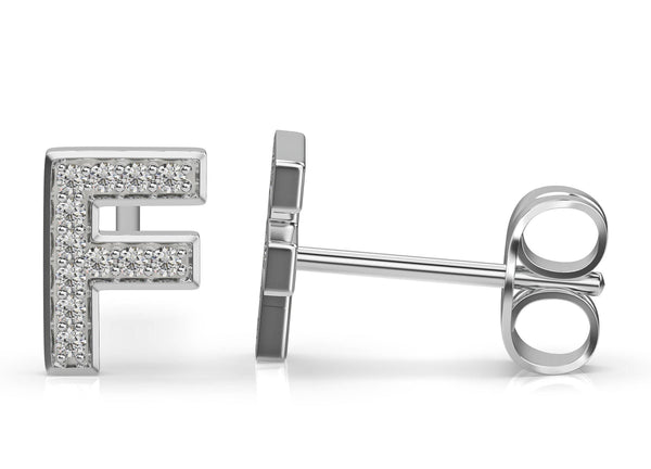 Initials Diamond earrings F - Artelia Jewellery