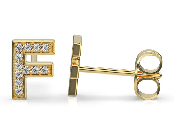 Initials Diamond earrings F - Artelia Jewellery