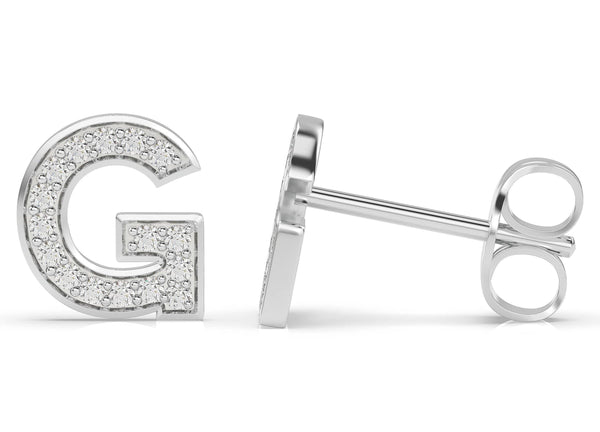 Initials Diamond Earring G - Artelia Jewellery