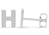 Initials Diamond Earring H - Artelia Jewellery