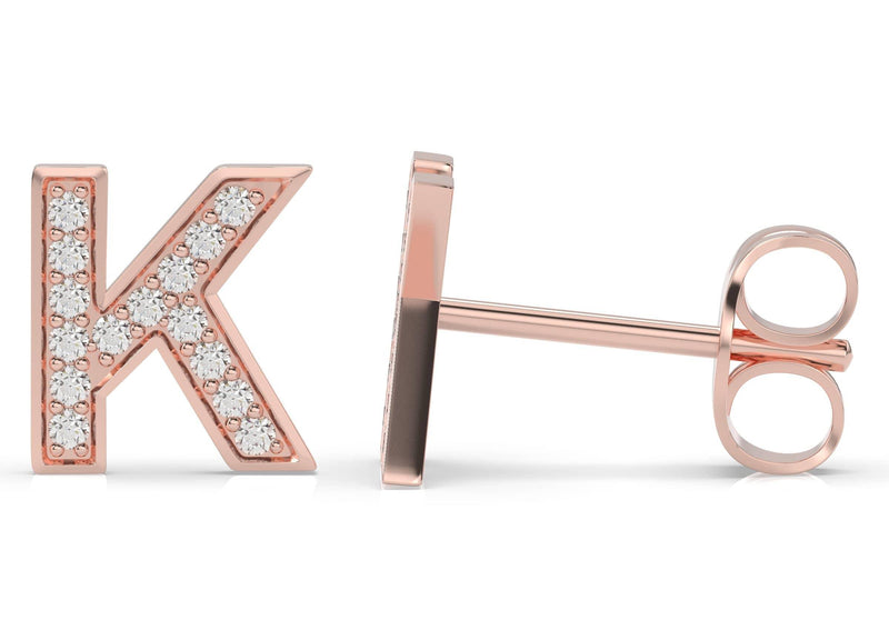 Initials Diamond Earring K - Artelia Jewellery