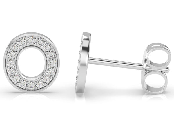 Initials Diamond Earring O - Artelia Jewellery