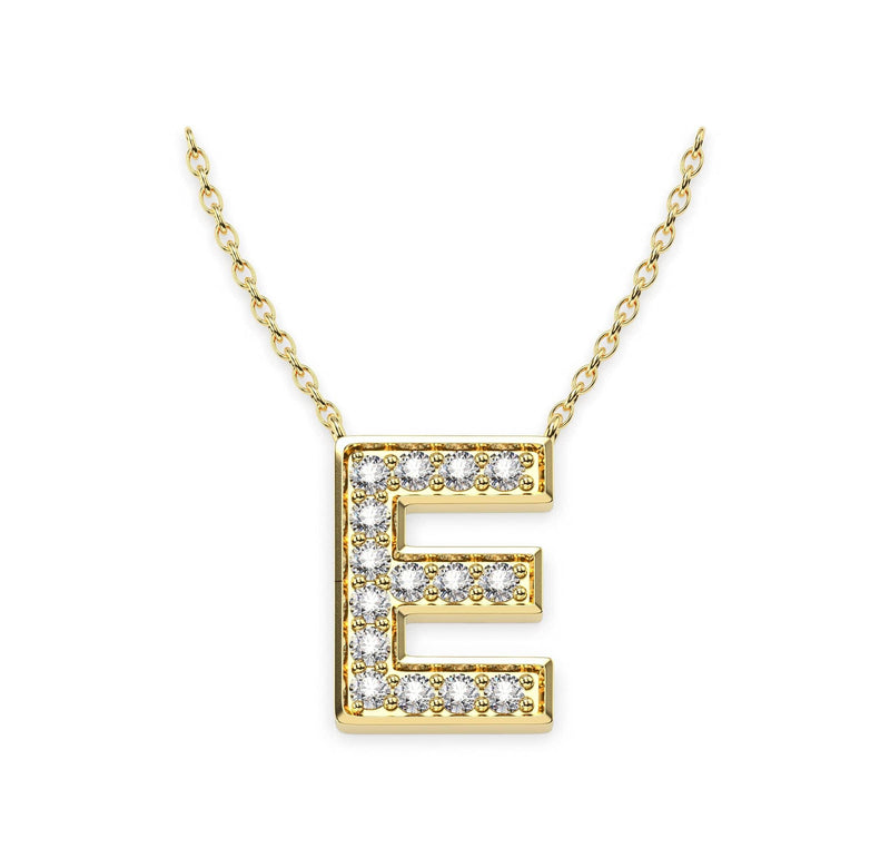 Diamond Initials necklace E - Artelia Jewellery