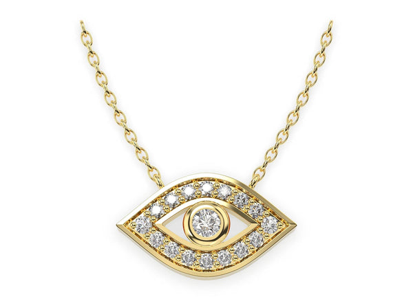 Diamond Evil Eye Necklace - Artelia Jewellery