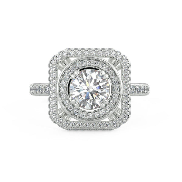 Amy Double Halo Engagement ring - Artelia Jewellery