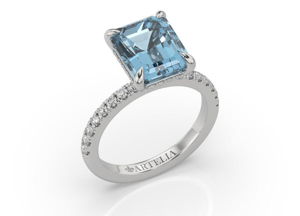 Heidi Aquamarine and Diamond Ring - Artelia Jewellery