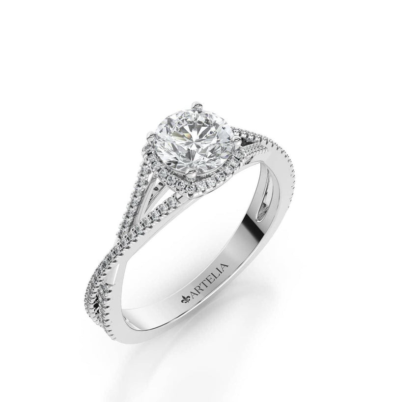 Round Diamond Halo Engagement Ring (ARTHR074)