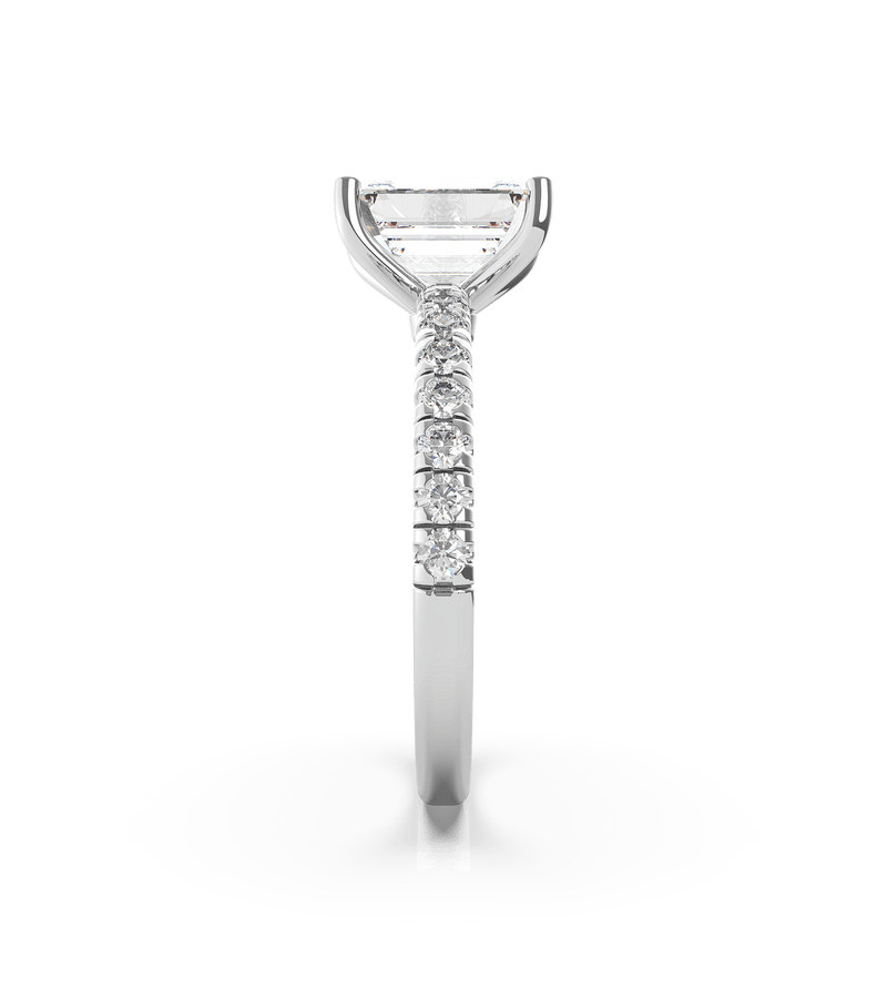 Emerald Cut Solitaire Diamond Engagement Ring (ARTSR01)