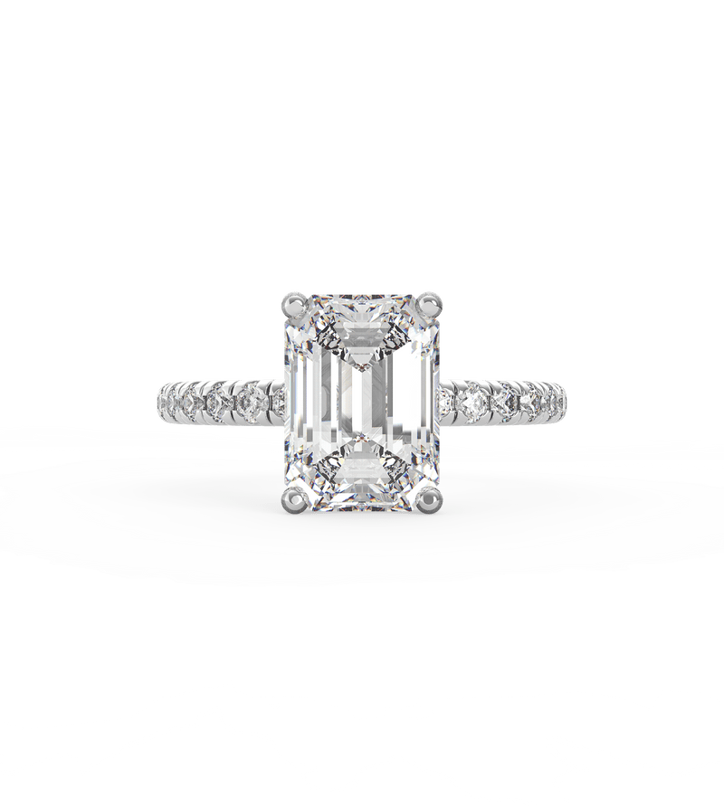 Emerald Cut Solitaire Diamond Engagement Ring (ARTSR01)