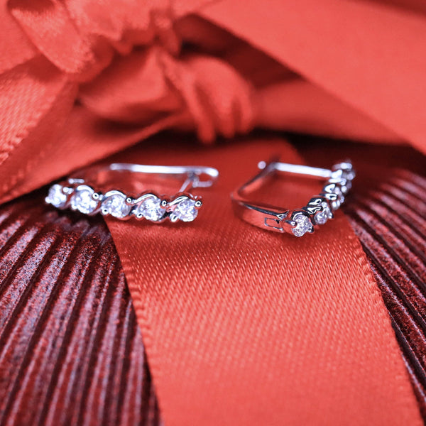 Diamond Clasp Earrings. - Artelia Jewellery